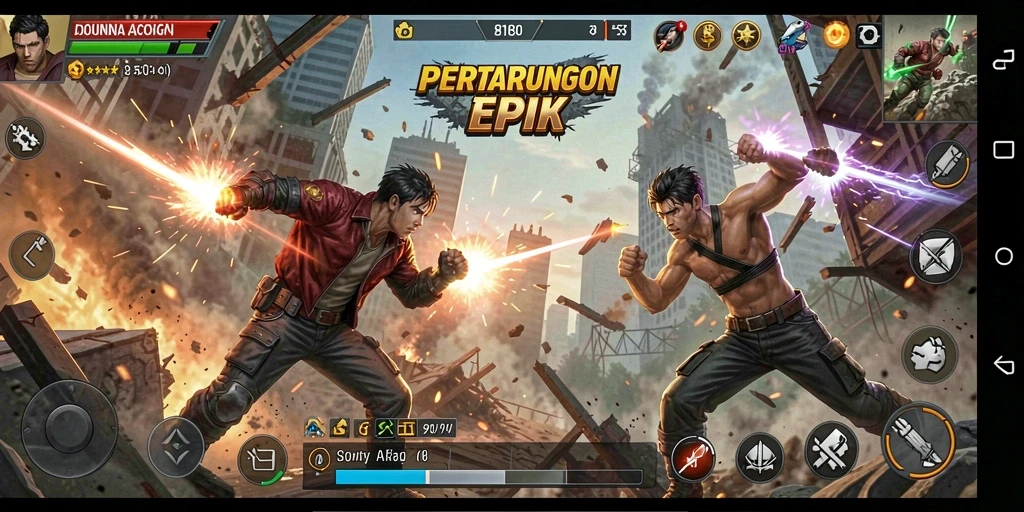Tampilan gameplay epik dari game aksi 8180.