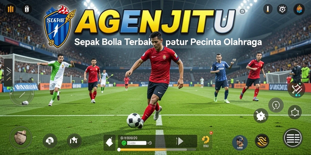 Tampilan gameplay AGENJITU yang menyenangkan dengan aksi sepak bola intens.