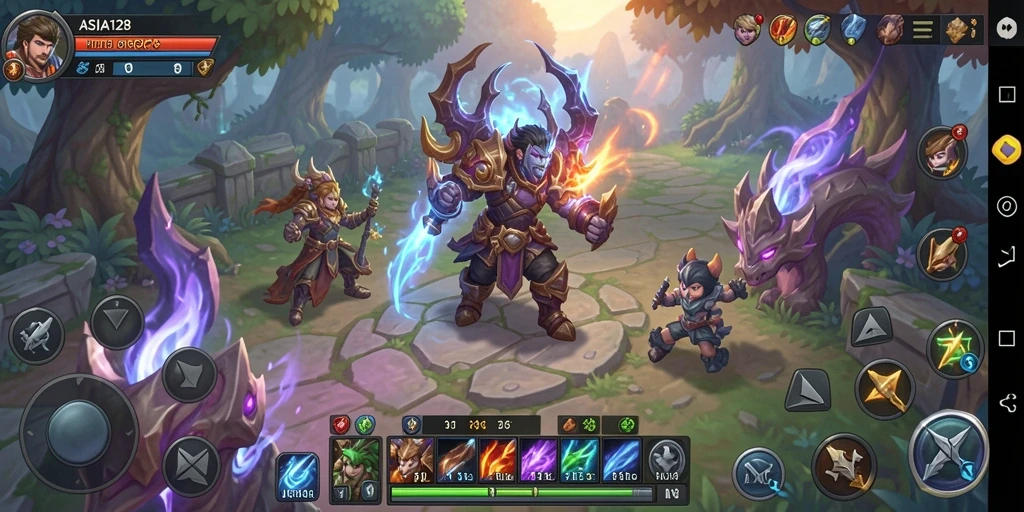 Tampilan seru dari gameplay petualangan ARPG ASIA128.