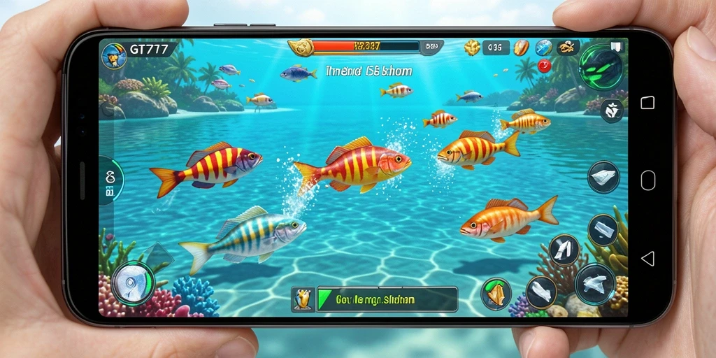 Screenshot GT777 menampilkan aksi menangkap ikan yang seru dan menarik.