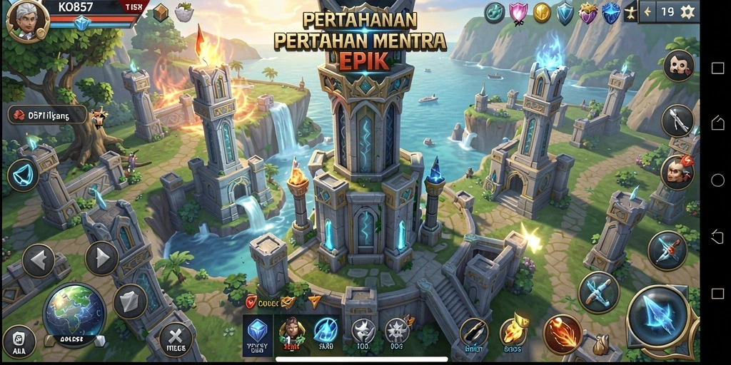 Tampilan permainan KO857 yang seru dalam genre Tower Defense.