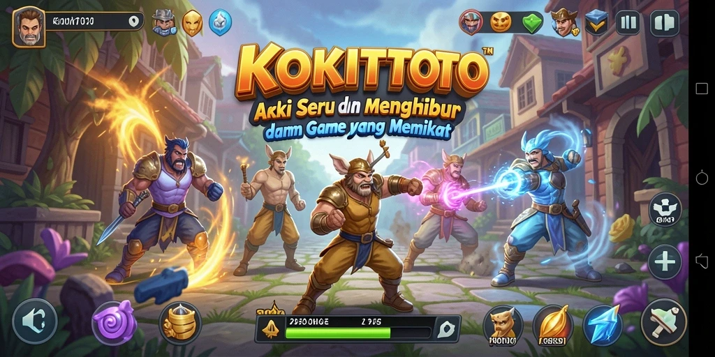 Tangkapan layar KOKITOTO menampilkan pertempuran aksi mendebarkan.