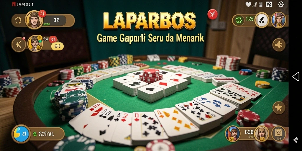 Tampilan gameplay LAPARBOS yang seru dan penuh strategi Gaple.