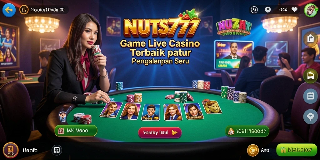Tampilan menarik gameplay NUTS777 Live Casino yang mendebarkan.
