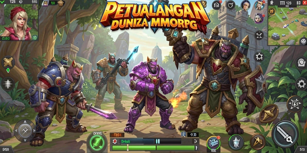 Screenshot OLX128 menampilkan aksi seru dalam pertarungan MMORPG.