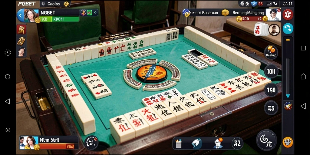 Tampilan gameplay seru dalam PGBET yang menggambarkan permainan Mahjong.