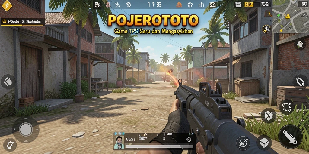 Tangkapan layar POJEROTOTO menampilkan aksi seru gameplay TPS.