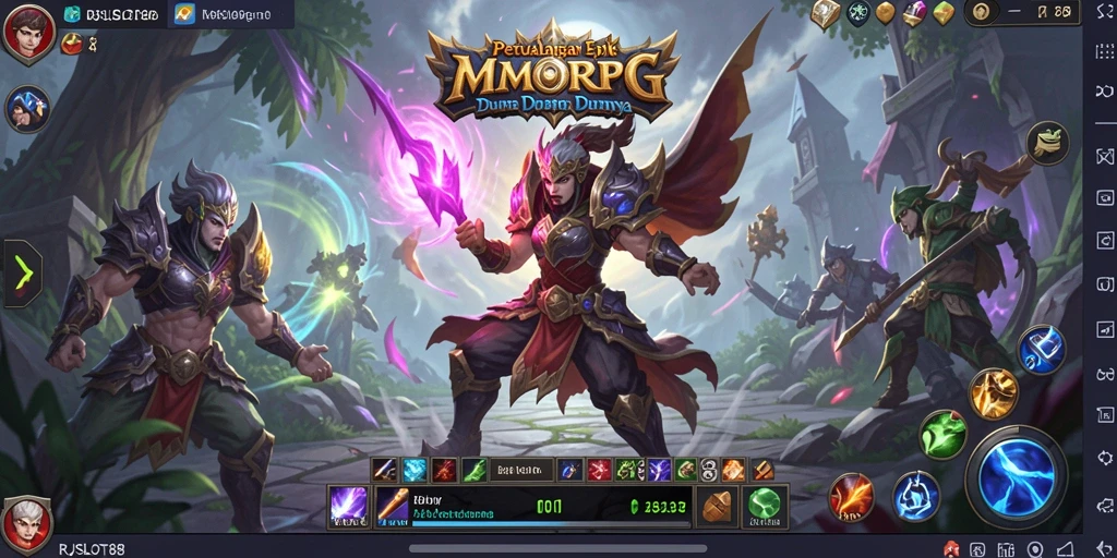 Screenshot gameplay <strong>RJSLOT88</strong> menunjukkan petualangan seru dalam dunia MMORPG.