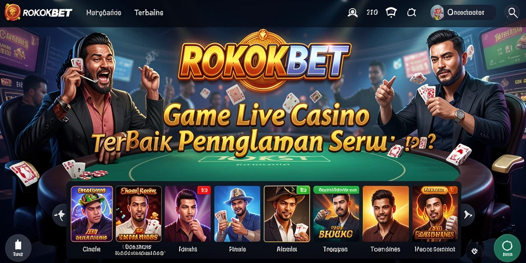 Screenshot gameplay ROKOKBET menampilkan dealer langsung dalam suasana kasino.