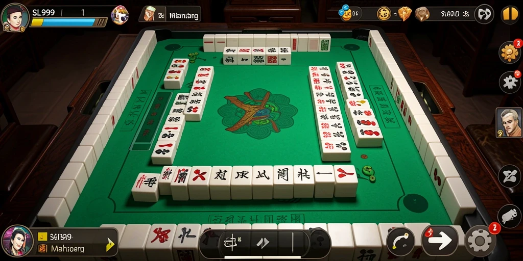 Screenshot gameplay SL999 yang menampilkan aksi Mahjong yang seru.