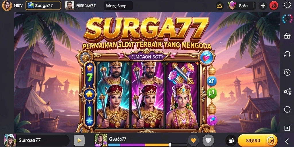 Tampilan menarik dari permainan slot SURGA77 yang penuh warna.