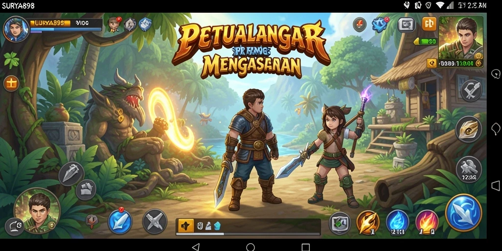 Screenshot gameplay SURYA898 menampilkan aksi RPG yang seru dan mendebarkan.