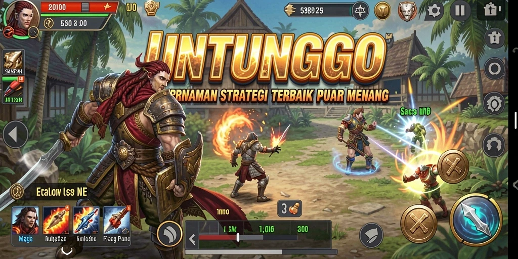 Tampilan gameplay seru di UNTUNGGO dengan elemen strategi.